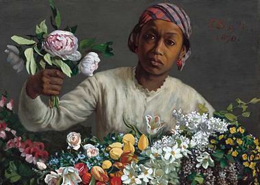 Jeune femme aux pivoines
