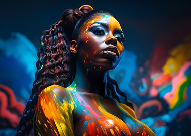 African model bodypainted