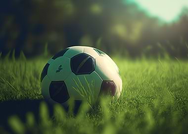 Soccer ball in grass