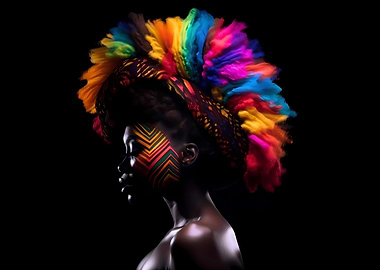African model bodypainted