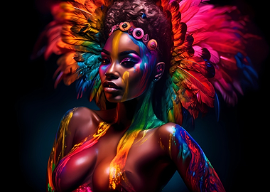 African model bodypainted