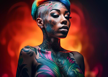 African model bodypainted