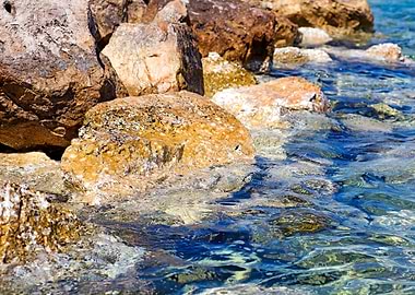 Sea summer rocks close up