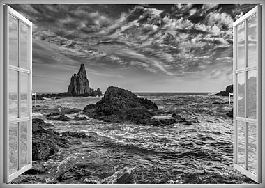 Window view sea landscape