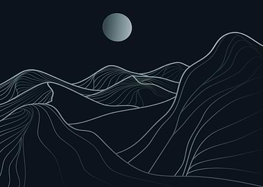 Mountain line art
