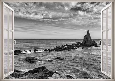 Window view sea landscape