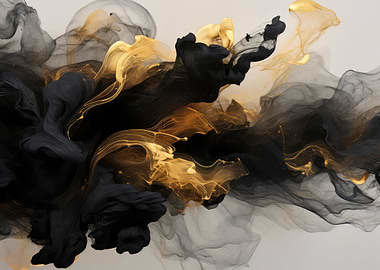 Abstract Wind Gold Black