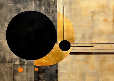 Abstract cirkel gold black