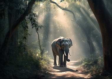 Elephant Sunlight Jungle