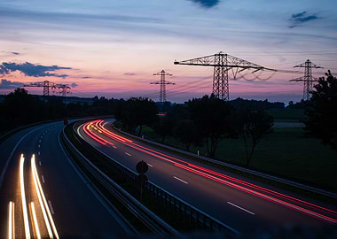 Light trails in the night