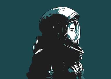 Female Astronaut retro