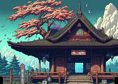 japan cityscape pixel