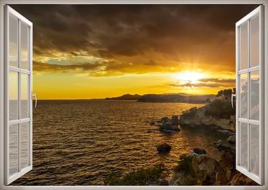 Window view landscape sea