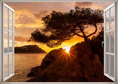 Window view landscape sea