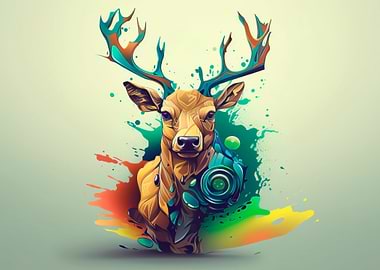 Cartoon style of elk