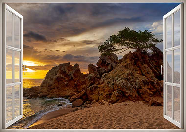 Window view landscape sea