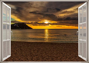 Window view sea coastal