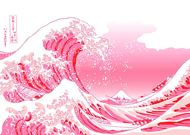 Pink Great wave Kanagawa