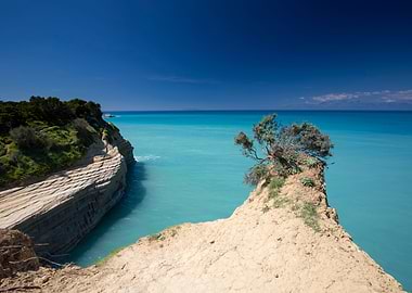Azure bay in island Corfu
