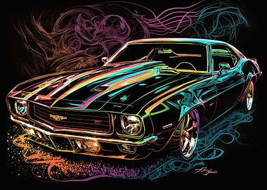 Neon Painted Chevrolet Z28