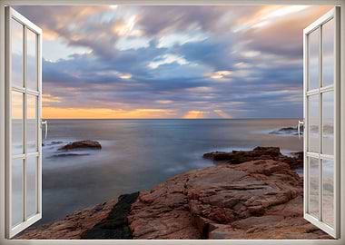 Window view sea landscape