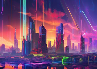 Solar Storm Cityscape