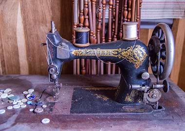 Sewing machine and buttons