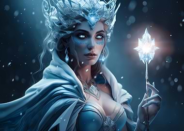 Ice mage with her staff