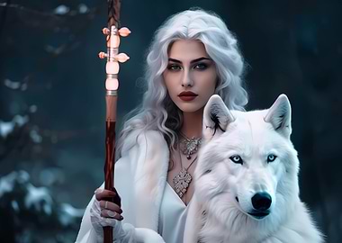 Ice mage and her wolf