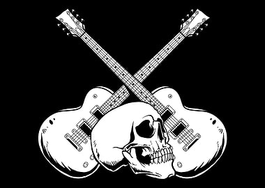 Electric Guitar Skull
