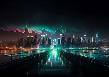 City Landscape Neon