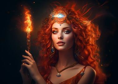 Beautiful fire mage