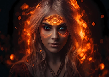 Beautiful fire mage