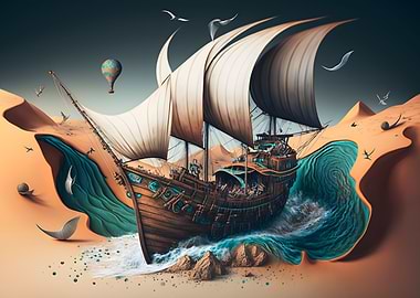 Majestic Ship on Deserts