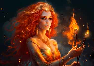 Beautiful fire mage