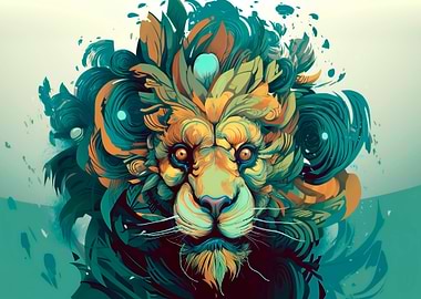 Cartoon style lion