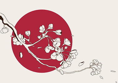 Realistic sakura branch