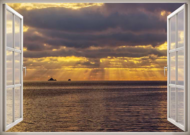 Window view sea landscape