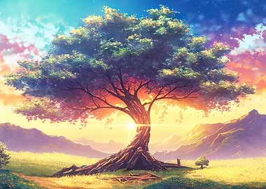 Tree Surrounded by the Sun