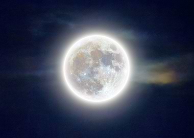 Full Moon in the clouds