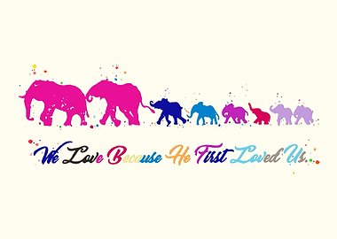 Elephant Family Mom Dad