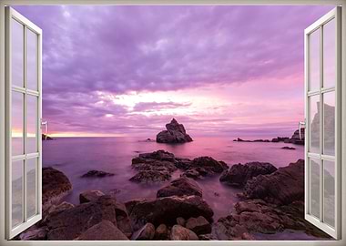 Window view sea landscape