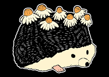 Hedgehog and Flowers Natur