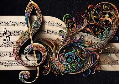 Musical Staff on notepaper