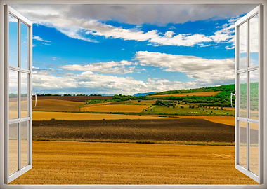 Window view field rural