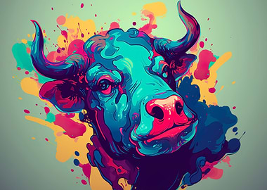Cartoon style of cow