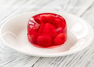 Raspberry gelatin dessert