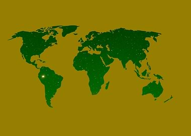 World map green yellow
