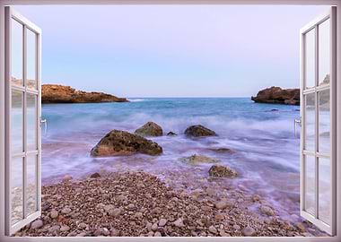 Window view sea sunset