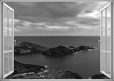 Window view sea sunset